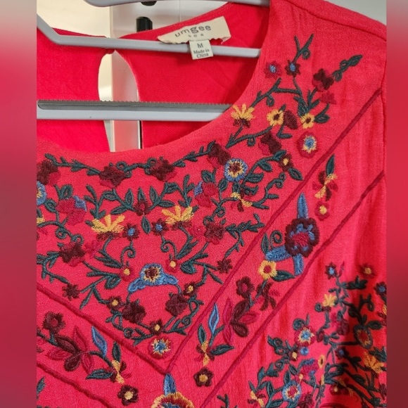 Embroidered Red Dress - Picture 3 of 3